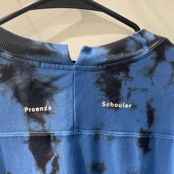 Proenza Schouler Blue and Black Tie Dye Oversized Sweatsbirt - Picture 3 of 5